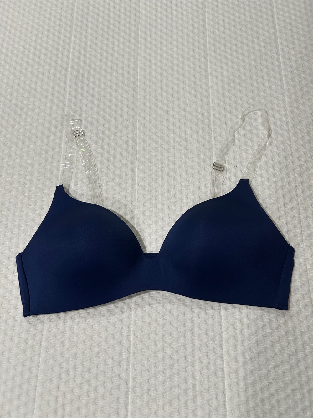 Topten Balance Navy Smooth T-Shirt Bra with Clear Straps